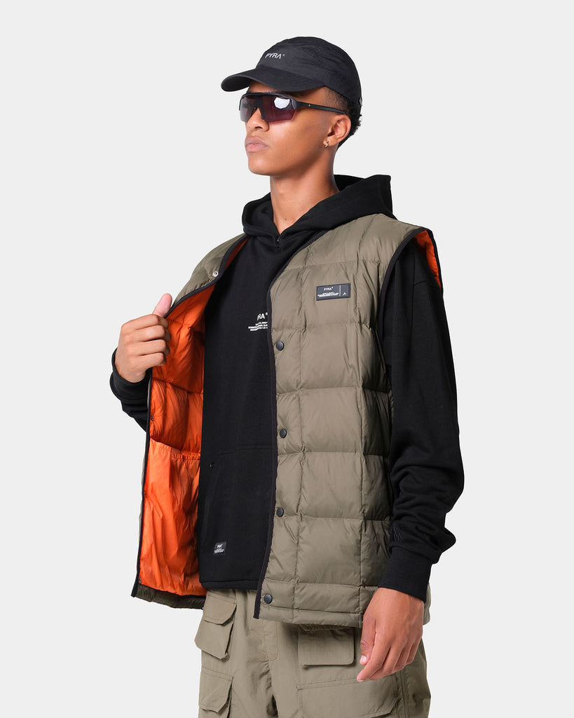 PACKABLE PUFFA VEST OLIVE / ORANGE