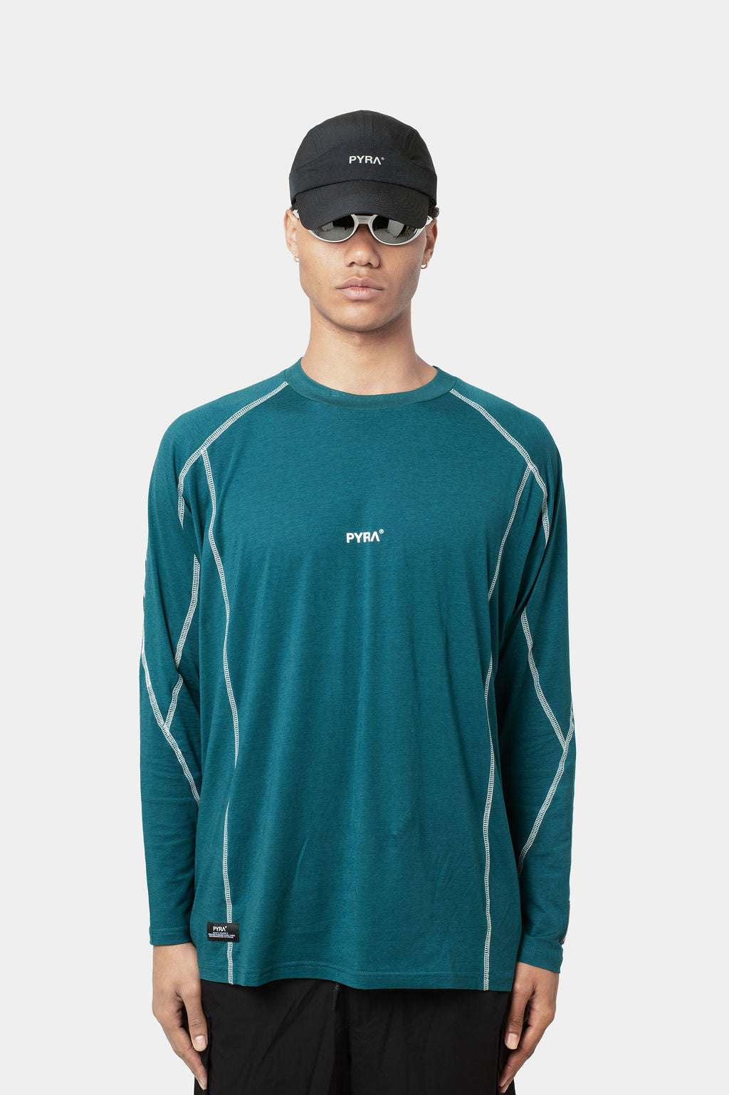 CONTRAST LS TEE - DEEP TEAL