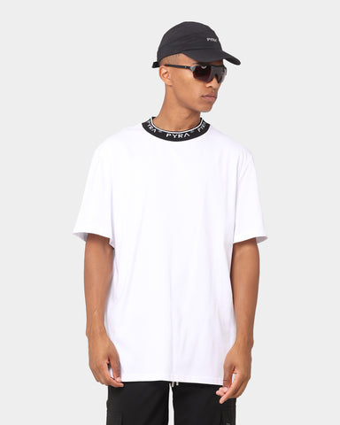 PYRA Jacquard Neck T-Shirt White/Black
