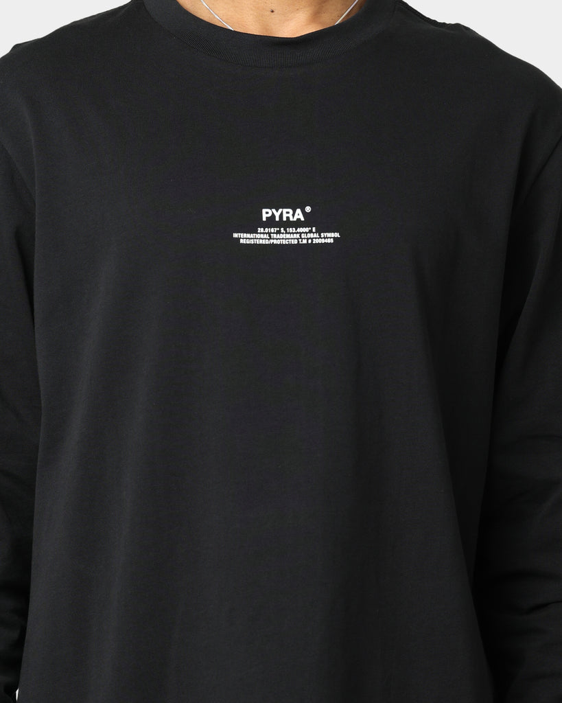 Pyra Stacked Logo Long Sleeve T-Shirt Black/White