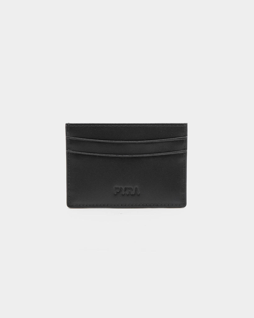 PYRA Leather Card Wallet Black Leather