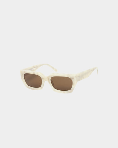 PYRA Aoraki Sunglasses Cream Marble/Brown Lens