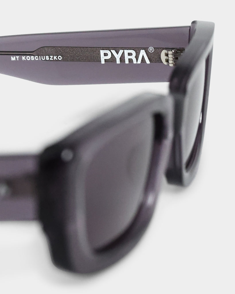 PYRA Mt Kozciuszko Sunglasses Black Marble/Blue Lens